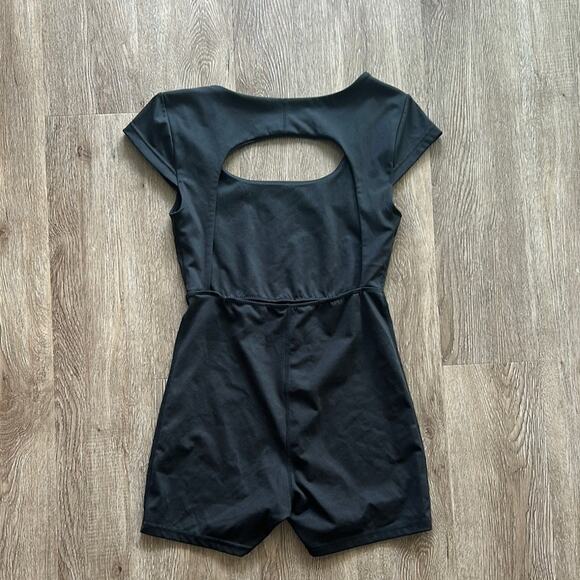 PAC 1980 Whisper Active Darling Short Onesie Black Size Small Scoop Neck - Picture 5 of 5